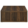 Rizz Coffee Table-Square Cube Design Open Shelf-36 Inch Dark Brown