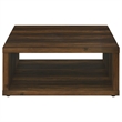 Rizz Coffee Table-Square Cube Design Open Shelf-36 Inch Dark Brown
