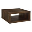 Rizz Coffee Table-Square Cube Design Open Shelf-36 Inch Dark Brown