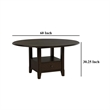 Tipa Round Dining Table with Drawer and Shelf-Dark Cocoa Wood 60 Inch