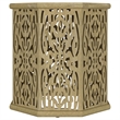 Ores Accent Side Table with Intricate Carvings-Brown Mango Wood