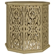 Ores Accent Side Table with Intricate Carvings-Brown Mango Wood