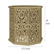 Ores Accent Side Table with Intricate Carvings-Brown Mango Wood
