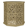 Ores Accent Side Table with Intricate Carvings-Brown Mango Wood