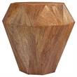 Cinti Accent Side Table-Gemstone Shape-Natural Brown Mango Wood