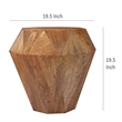 Cinti Accent Side Table-Gemstone Shape-Natural Brown Mango Wood