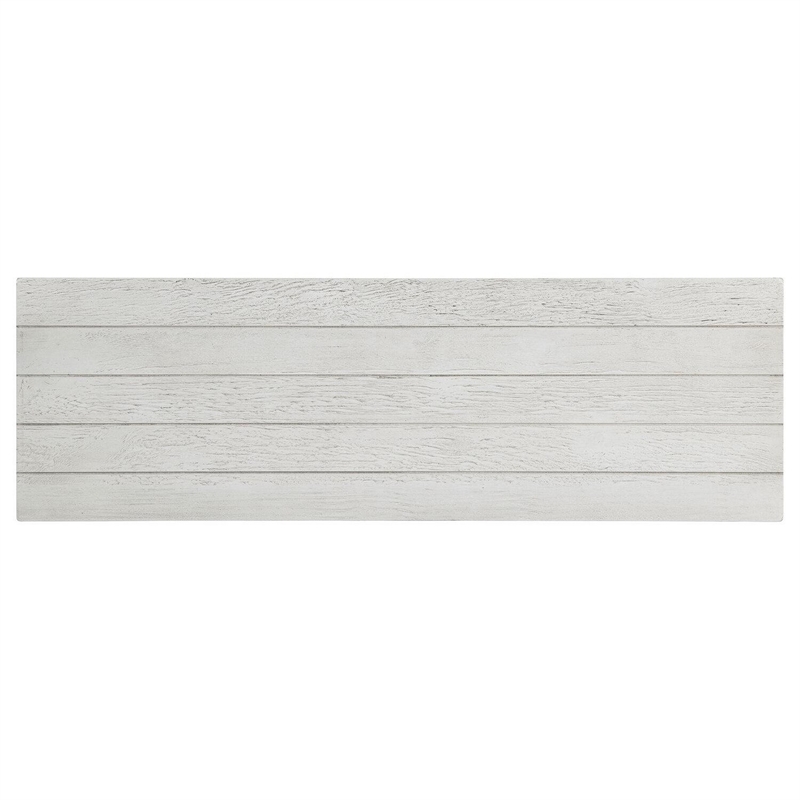 Ayne Console Table-1 Bottom Shelf-Distressed White Wood-47 Inch