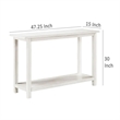 Ayne Console Table-1 Bottom Shelf-Distressed White Wood-47 Inch