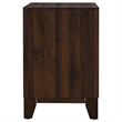 Yels Nightstand with 2 Drawers-Gold Metal Knobs-Walnut Brown