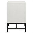 Noro Nightstand-24 Inch-2 Storage Drawers-Modern White-Black Metal