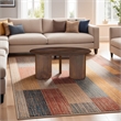 Novo Coffee Table-36 Inch-Rustic Three Panel Legs-Brown Mango Wood