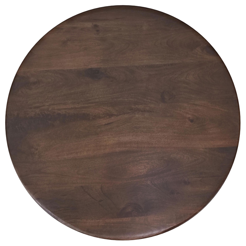 Novo Coffee Table-36 Inch-Rustic Three Panel Legs-Brown Mango Wood