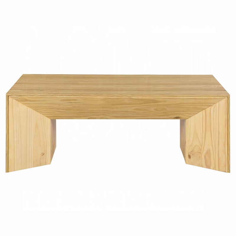 Arnold Coffee Table-Natural Brown Wood Frame-Rectangular 53 Inch
