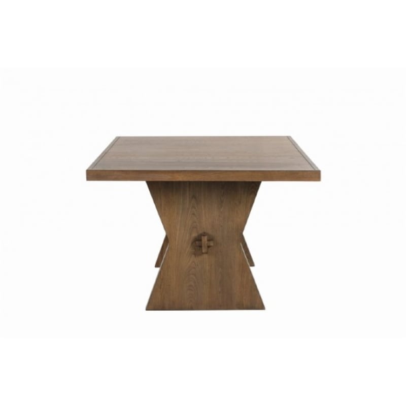 Zivy Dining Table-78 Inch Modern Farmhouse Hourglass Oak Brown Wood