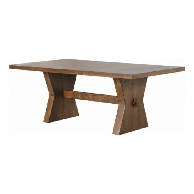 Zivy Dining Table-78 Inch Modern Farmhouse Hourglass Oak Brown Wood