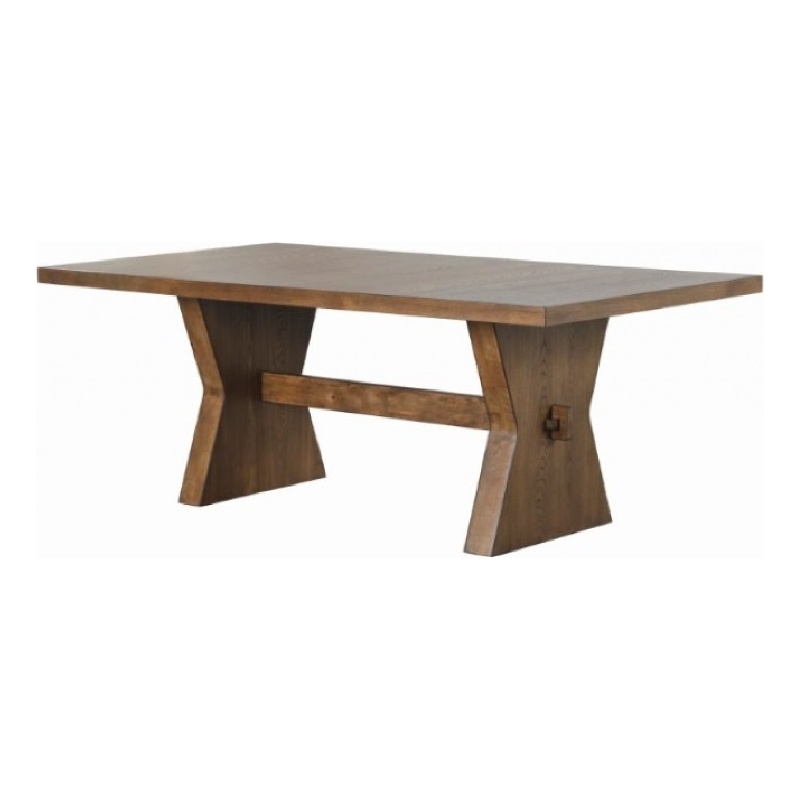 Zivy Dining Table-78 Inch Modern Farmhouse Hourglass Oak Brown Wood