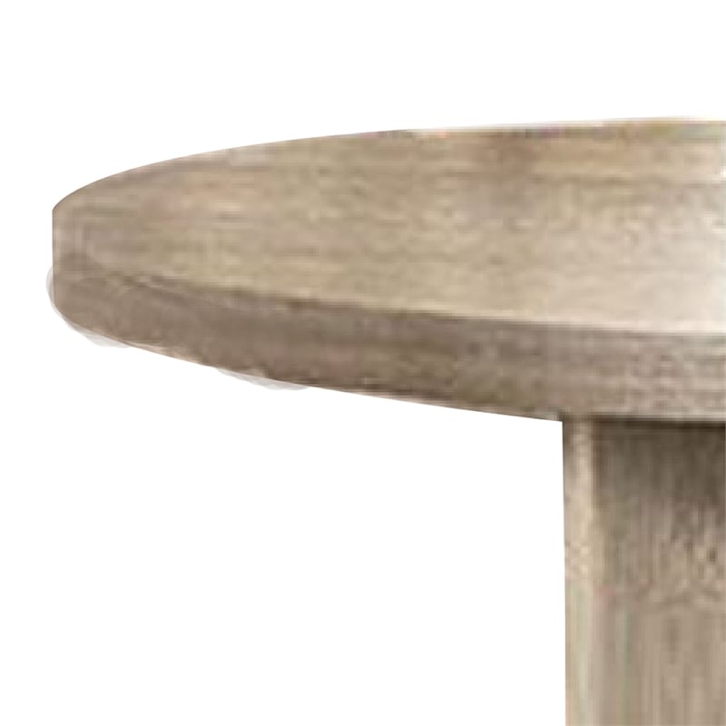 Zoko 54 Inch Round Dining Table-Pedestal Base-White Wash Solid Wood