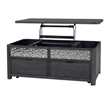 Zoko Lift Top Coffee Table w Wheels-2 Drawers-Ash Gray Wood-46 Inch