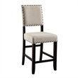 Bega 5pc Counter Height Table and Chair Set-Ivory Upholstery-Black