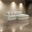 Lain Sectional Sofa with Reversible Chaise- 6 Throw Pillows- Beige Corduroy