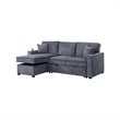 Foi Convertible Sectional Sofa with Reversible Chaise- Gray Corduroy