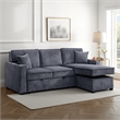 Foi Convertible Sectional Sofa with Reversible Chaise- Gray Corduroy