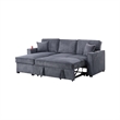 Foi Convertible Sectional Sofa with Reversible Chaise- Gray Corduroy