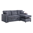 Foi Convertible Sectional Sofa with Reversible Chaise- Gray Corduroy