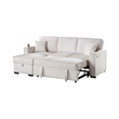 Foi Convertible Sectional Sofa with Reversible Chaise- Beige Corduroy