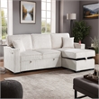Foi Convertible Sectional Sofa with Reversible Chaise- Beige Corduroy