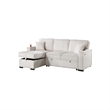 Foi Convertible Sectional Sofa with Reversible Chaise- Beige Corduroy