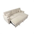 Foi Convertible Sectional Sofa with Reversible Chaise- Beige Corduroy