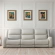 Gira Manual Recliner Sofa with Contour Armrest- Solid Wood- 88 Inch- Beige