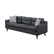Roli 2pc Sofa and Loveseat Set- 4 Throw Pillows- Soft Black Polyfiber