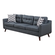 Roli 2pc Sofa and Loveseat Set- 4 Throw Pillows- Soft Blue Polyfiber