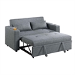 Soen Convertible Sofa w Pull Out Sleeper Bed- 2 Pillows- Slate Gray