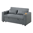 Soen Convertible Sofa w Pull Out Sleeper Bed- 2 Pillows- Slate Gray