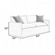 Savoir Sofa- 2 Accent Pillows- Contemporary Beige Linen Fabric 84 Inch
