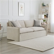 Savoir Sofa- 2 Accent Pillows- Contemporary Beige Linen Fabric 84 Inch