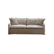 Savoir Sofa- 2 Accent Pillows- Contemporary Beige Linen Fabric 84 Inch