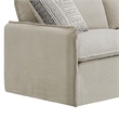 Savoir Sofa- 2 Accent Pillows- Contemporary Beige Linen Fabric 84 Inch