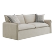 Savoir Sofa- 2 Accent Pillows- Contemporary Beige Linen Fabric 84 Inch