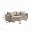 Leif Sofa with Full Size Pull Out Sleeper- 87 Inch Wood- Beige Fabric