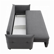 Leif Sofa with Full Size Pull Out Sleeper- 87 Inch Wood- Gray Fabric