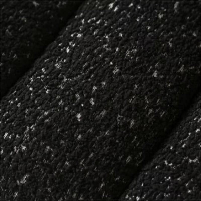 Hery Sofa and Loveseat Set- Black Boucle- Vertical Channel Tufting