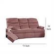 Karry Manual Recliner Sofa- Blush Pink Velvet- Solid Wood- 73 Inch