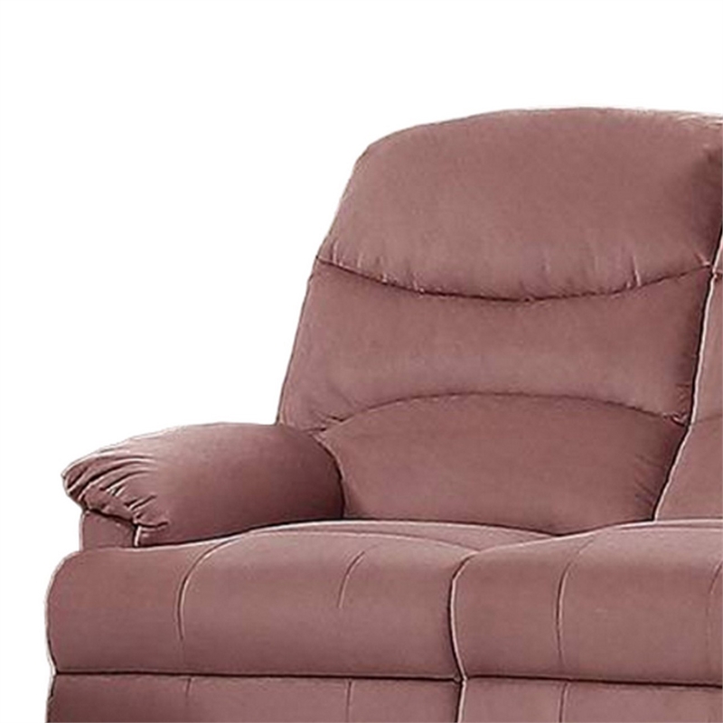 Karry Manual Recliner Sofa- Blush Pink Velvet- Solid Wood- 73 Inch