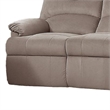 Karry Manual Recliner Sofa- Light Brown Velvet- 73 Inch Solid Wood