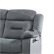 Niko Manual Recliner Sofa- Light Gray Velvet- Solid Wood- 83 Inch