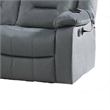Niko Manual Recliner Sofa- Light Gray Velvet- Solid Wood- 83 Inch
